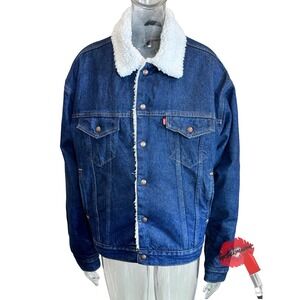 Vintage Levi's Trucker Denim Jacket Mens Large Sherpa 90s Made In USA WPL423